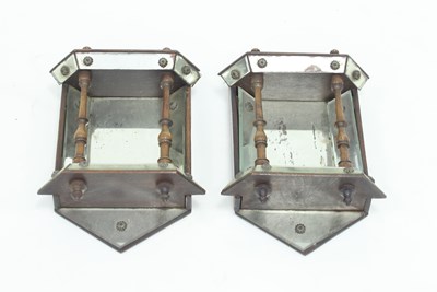 Lot 916 - A pair of Victorian mirror back wall brackets...