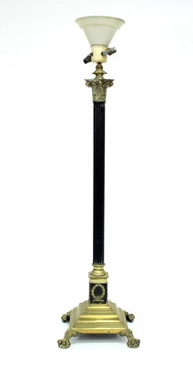 Lot 918 - A Corinthian column brass and bronzed standard...