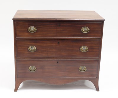 Lot 928 - A George III mahogany chest, the rectangular...