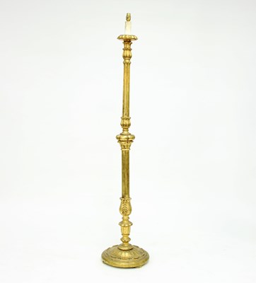 Lot 937 - An Italian gilt wood altar type standard lamp