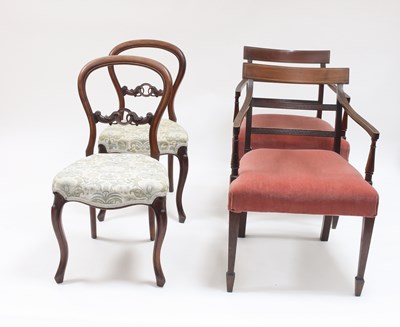 Lot 939 - A pair of Victorian single chairs with pierced...