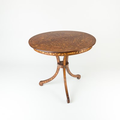 Lot 963 - A Dutch floral marquetry occasional table, the...