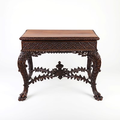 Lot 968 - A pair of Anglo-Indian hardwood card tables...