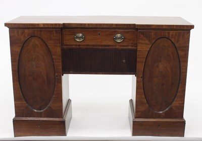 Lot 969 - A Regency mahogany pedestal sideboard, the...