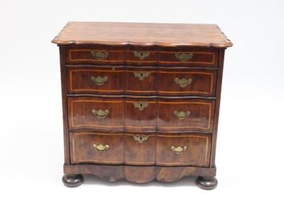 Lot 971 - A Dutch 18th Century yew wood bombe chest of...