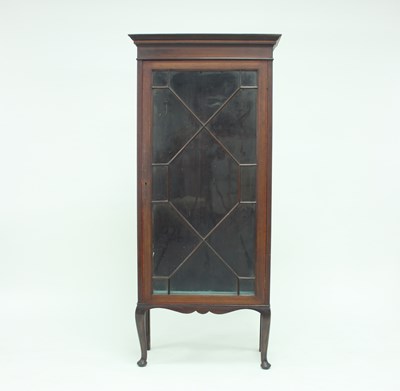 Lot 977 - An Edwardian mahogany display cabinet on stand,...