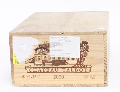 Lot 1198 - Bordeaux: Chateau Talbot, 2000, St Julien, 12...