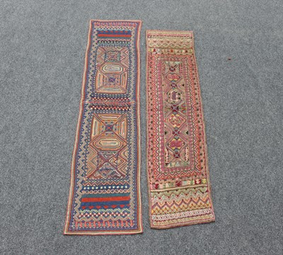 Lot 13 - Two Middle Eastern table runners of geometric...