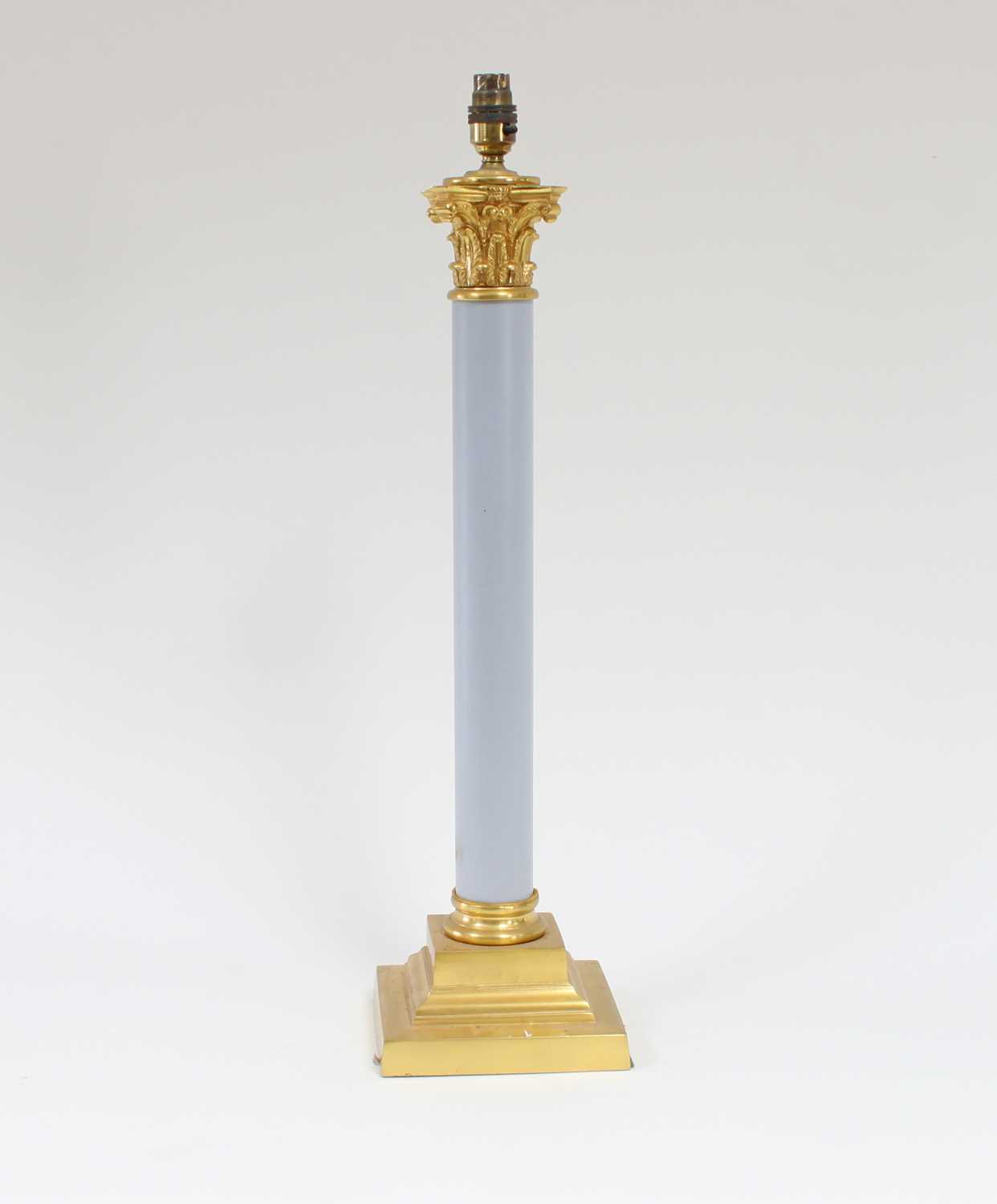 Lot 22 - A gilt brass and plastic Corinthian column...