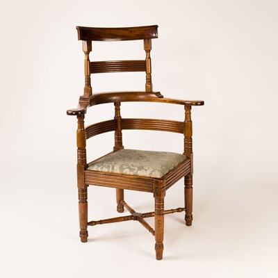 Lot 30 - A mahogany barber's chair, circa 1830, with...