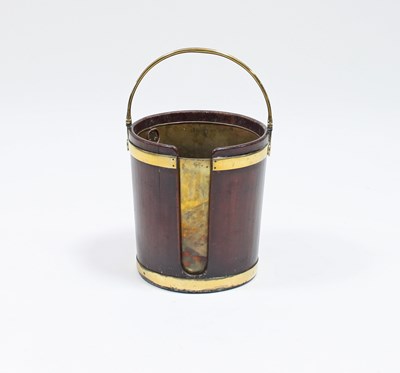 Lot 58 - A George III mahogany brass bound plate bucket...