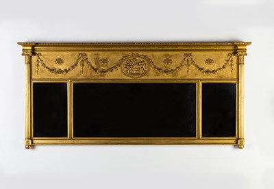 Lot 68 - A Regency style three-part gilt overmantel...