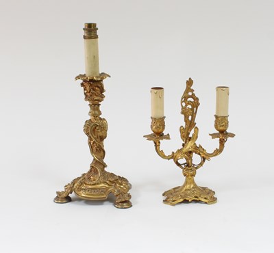 Lot 79 - A French 19th Century ormolu twin-branch...