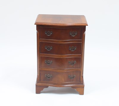 Lot 87 - A small mahogany serpentine front chest of...