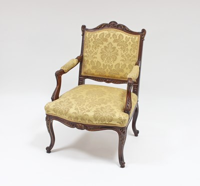 Lot 95 - A carved walnut armchair of 18th Century...