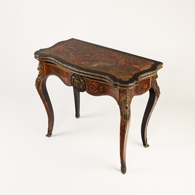 Lot 107 - A 19th Century boulle card table, the two-flap...