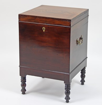 Lot 127 - A George III rectangular mahogany wine cooler...