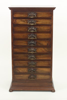 Lot 133 - An Edwardian walnut specimen chest of ten...