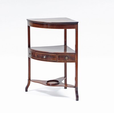 Lot 147 - A George IV mahogany corner washstand with...