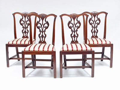 Lot 151 - Four mahogany dining chairs of 18th Century...