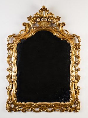 Lot 158 - A gilt gesso wall mirror with rectangular...