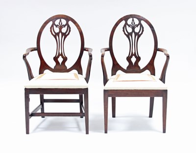 Lot 171 - Two 19th Century Hepplewhite style mahogany...