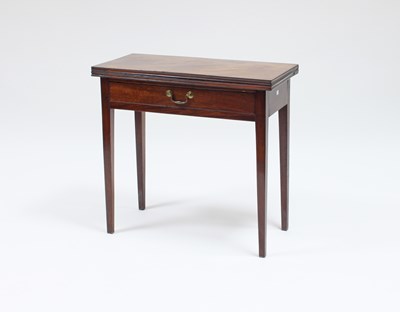 Lot 195 - A George III mahogany tea table, the fold-over...