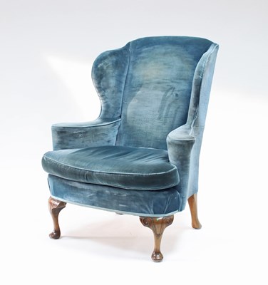 Lot 199 - An early 18th Century style wing armchair on...