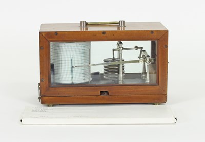 Lot 228 - A barograph in a glazed mahogany case, 28cm wide