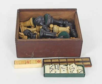 Lot 239 - A Staunton type turned wood chess set lacking...