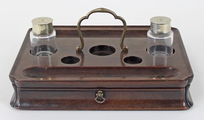 Lot 248 - An 18th Century walnut inkstand, rectangular...