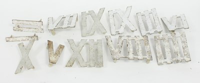 Lot 250 - A boxed set of painted iron Roman numerals,...