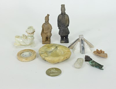 Lot 259 - A group of various carved stone items to...