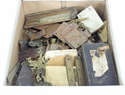 Lot 265 - A quantity of locks, hinges and other brass...