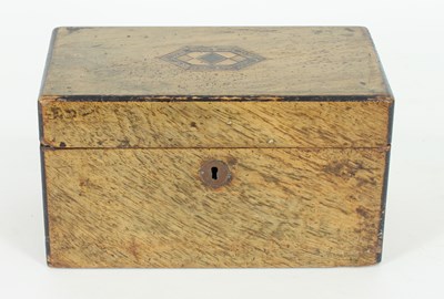 Lot 266 - A Victorian walnut tea caddy, the lid inlaid...