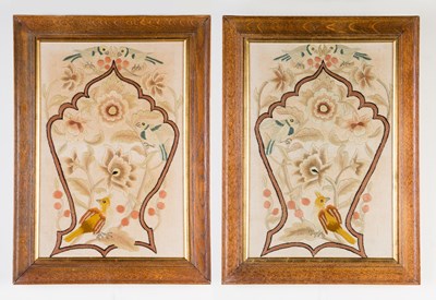 Lot 295 - A pair of late 19th Century woolwork pictures...