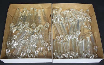 Lot 324 - A large quantity of cut glass drops and lustre...