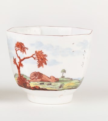 Lot 337 - A Chelsea fable pattern tea bowl, studio of...