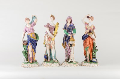 Lot 339 - A set of four Derby style porcelain figures,...