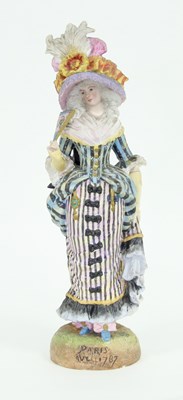 Lot 356 - A coloured bisque figure of an elegant lady,...