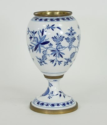 Lot 364 - A Continental blue and white porcelain urn,...