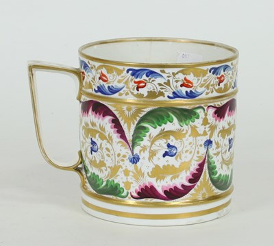 Lot 401 - A Derby porcelain mug, circa 1800, decorated...