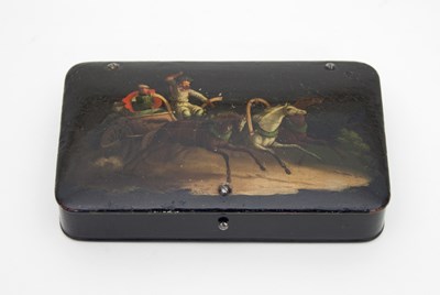 Lot 436 - A Russian lacquer box, Lukutin circa 1880 "The...