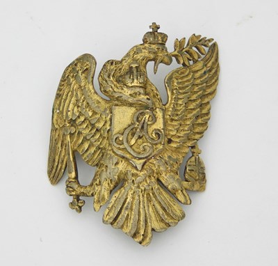 Lot 445 - A Russian brass cap badge cast with Imperial...