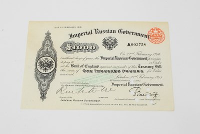 Lot 454 - A cancelled promissory note for ??1000.00,...