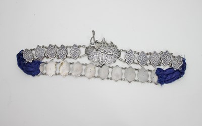 Lot 459 - A Russian silver niello belt and buckle, circa...