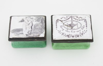 Lot 490 - Two Bilston enamel patch boxes, late 18th...