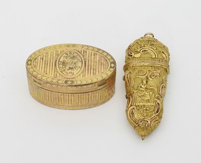 Lot 500 - A late 18th Century ormolu snuff box, probably...