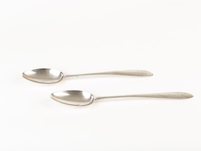 Lot 536 - A pair of Irish provincial silver table spoons,...