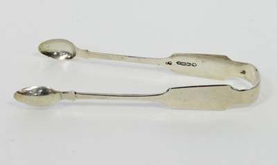 Lot 555 - A pair of Irish silver sugar tongs, J Smyth,...